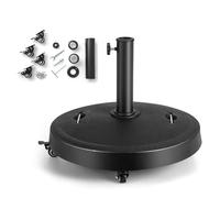 KOMFOTTEU Pied de Parasol avec roulettes, Support de Parasol pour Bâtons de Parasol de 38 mm/48 mm, Base de Parasol Mobile, φ 52 x 41,5 cm (H), pour Jardin, Terrasse, Cour
