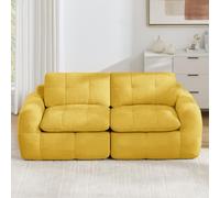 KOMHTOM 194cm Canapé Modulaire 2 Places, Canapé Nuage Confortable | Tissu Chenille Doux, Modules Flexibles, Parfait pour Petits Appartements et Détente, Sans Montage