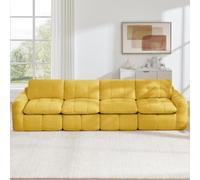 KOMHTOM 334cm Canapé Modulaire 4 Places, Canapé Nuage Confortable | Tissu Chenille Doux, Modules Flexibles, Parfait pour Petits Appartements et Détente, Sans Montage