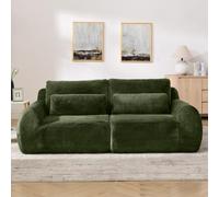 KOMHTOM Canapé 2 Places en Fourrure de Lapin avec Ports USB, Petit Canapé | Pochette Latérale de Rangement, Mousse Haute Élasticité, Livraison Compacte, Idéal Salon Appartement Chambre