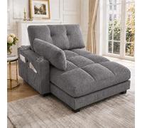 KOMHTOM Canapé d'angle Moderne 2 Places - Fauteuil Salon avec Ports USB/Type-C et Porte-Gobelets, Accoudoir Latéral à roulettes Amovible, pour Petit Espace (Gris, A)