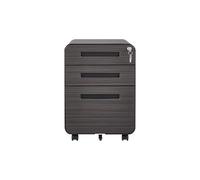 KOMHTOM Moderne Meuble de Rangement Bureau, Classeur Mobile à 3 Tiroirs en Métal avec Serrure, Casier a Clef, Meuble Imprimante (Gris, 46×40×58cm)