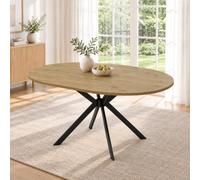 KOMHTOM Table ronde extensible,table a manger | Format rond 100 cm a ovale 140 cm,allonge integree,pieds araignee metal