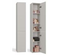 CDF Armoire de Salle de Bain Haute et étroite sans Panier à Linge, larg.: 31 cm Meuble de Rangement Adapté aux Petits Espaces, WC Couloir Cachemire (Beige), 30x31x174 cm Résistant à l’Humidité