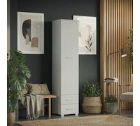 Komodee Garde-Robe FAUSKE - 2 Tiroirs - Blanc - Largeur 40 cm, Hauteur 180 cm, Profondeur 36 cm