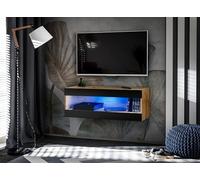 Komodee Armoire TV Tivoli A1 Wotan/Noir 100x36x35 cm | Armoire TV, Tivoli TV Suspendue, Wotan/Noir, Largeur 100cm x Hauteur 36cm x Profondeur 35cm, LED Bleu, pour Salon à coucher