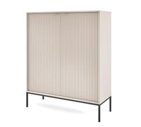 Komodee Buffet Nanaimo KSZ104 Blanc 104x83x39 cm | Buffet NANAIMO K104 - Cachemire - Poignées dorées - Largeur 104 cm, Hauteur 125 cm, Profondeur 39 cm