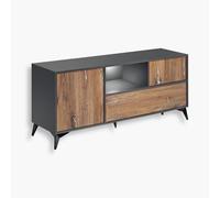 Komodee Ensemble TV Como Chene Miel | Komodee, Orvieto Buffet TV , 3 portes, 4 casiers, Chêne Anthracite Noir, Éclairage LED blanc, Pour salon, chambre à coucher