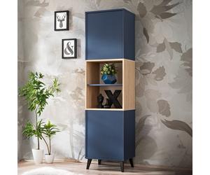 komodee Fondi Buffet Haut, Pour Salon, Style Skandinave, Bleu, Bois Clair