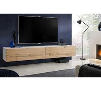 Komodee Meuble TV Loreto Wotan/Blanc 200x30x41,5 cm | Meuble Banc TV Loreto, Wotan Blanc, Largeur 200 cm x Hauteur 30 cm x Profondeur 41,5 cm