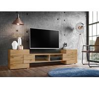 Meuble TV Merano Komodee - sans LED - Bois Naturel - 230 x 53 x 35 cm