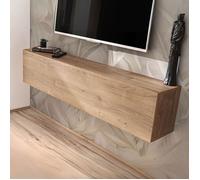 Komodee Meuble TV Suspendue Como - Chene - Miel Truffe - 137 x 30 x 23 cm