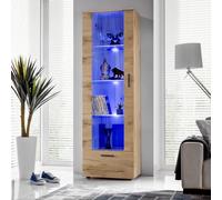 Komodee Vitrine Alessandria A1 Blanc/Noir 60x192x42 cm