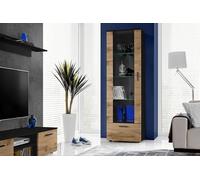 Komodee Vitrine Alessandria A1 Noir/Blanc 60x192x42 cm