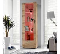 Komodee Vitrine Alessandria A2 Blanc/Noir 60x192x42 cm