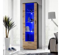 Komodee Vitrine Alessandria A2 Wotan/Noir 60x192x42 cm