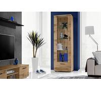Komodee Vitrine Alessandria Blanc/Noir 60x192x42 cm