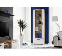 Komodee Vitrine Alessandria Blanc/Wotan 60x192x42 cm