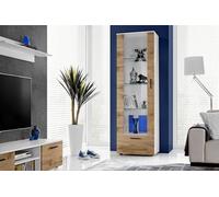 Komodee Vitrine Alessandria Blanc/Wotan 60x192x42 cm