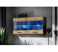 Komodee Vitrine Savona A1 Blanc/Noir 100x50x30 cm