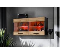 Komodee Vitrine Savona Noir/Wotan 100x50x30 cm