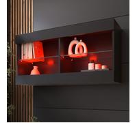 Komodee Vitrine Suspendue Horizontal Tivoli - Noir Noir - 100 x 50 x 29 cm - LED RVB