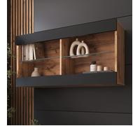 Komodee Vitrine Suspendue Horizontal Tivoli - Noir Wotan - 100 x 50 x 29 cm - sans LED