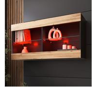 Komodee Vitrine Suspendue Horizontal Tivoli - Wotan Noir - 100 x 50 x 29 cm - LED RVB
