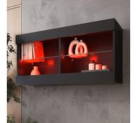 Komodee Vitrine Suspendue Horizontal Tivoli - Noir Noir - 100 x 50 x 29 cm - LED RVB