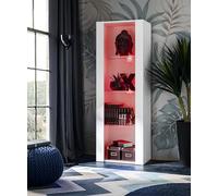 Vitrine Armoire Komodee TIVOLI - LED RVB - Blanc - 55 x 159 x 35 cm