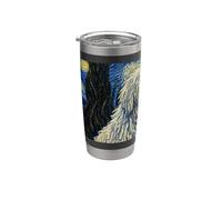 Komondor Dog Van Gogh Nuit étoilée Gobelet isotherme en acier inoxydable double paroi