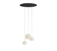 Komot Kos Trio SL Canopy round Pendelleuchte, noir mat, câble acier inoxydable