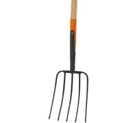 Kompostgabel Fourche A Foin 5 Dents 110 CM Ergonomique Anthracite-Orange