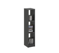 Komto Bibliothèque Anthracite - Etagere Rangement Chambre 20 cm Largeur, Bookcase avec 3 Niches, Étagère Colonne Étroite | LAKO 96,9 x 20 x 24 cm