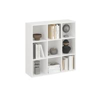 Komto Bibliothèque Blanche - Meuble Cube 9 Cases, Étagère de Rangement pour Salon, Chambre ou Bureau | Nubo 90,6 x 92 x 29 cm