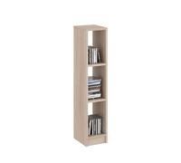 Komto Bibliothèque Chêne de Sonoma - Etagere Rangement Chambre 20 cm Largeur, Bookcase avec 3 Niches, Étagère Colonne Étroite | LAKO 96,9 x 20 x 24 cm