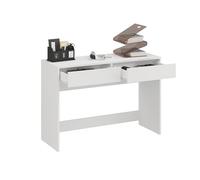Komto Bureau Blanc avec 2 Tiroirs - Table de Travail avec Rangement, Meuble Ordinateur pour Ado, Home Office | Nova 110 x 40 x 76 cm