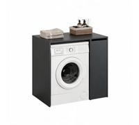 KOMTO Meuble Machine à Laver avec Rangement, Meuble Buanderie | Meuble Dessus Machine à Laver Anthracite, Plan de Travail, 95 × 62,4 × 89,4 cm