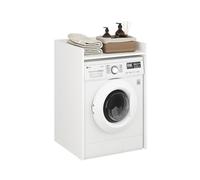 Komto Meuble Machine à Laver Blanc - Armoire Sèche-Linge avec Rangement pour Buanderie ou Salle de Bain | Mozi 66L x 62P x 97H cm