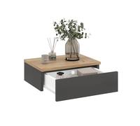 Komto Table de Chevet Suspendue Chêne doré/Anthracite - Table de Nuit Murale avec Tiroir, Idéal Chambre | Monaco 46 x 30 x 15 cm