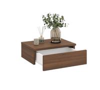 Komto Table de Chevet Suspendue Noyer - Table de Nuit Murale avec Tiroir, Idéal Chambre | Monaco 46 x 30 x 15 cm