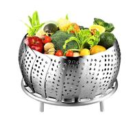 KOMUNJ Cuiseur vapeur en acier inoxydable - Panier vapeur réglable - Pour toutes les casseroles de 15,2 à 25 cm - Insert vapeur