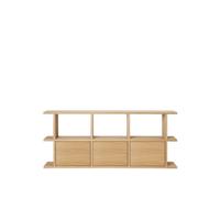 Kona Bibliothèque 3x2 avec 3 Inserts d'Armoire Chêne Naturel