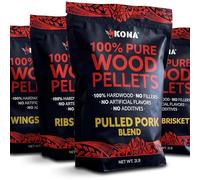 Kona Lot de 4 sacs refermables de 0,9 kg pour poitrine de granulés de bois, côtes, ailes et mélange de porc effiloché pour barbecue en plein air Ninja Woodfire