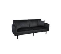 KONAE - Canapé Convertible Bois d'Eucalyptus Velours Noir - CMP