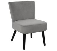 KONAE - Fauteuil Crapaud en Velours Côtelé Gris