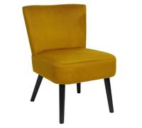 AltoBuy KONAE - Fauteuil Crapaud en Velours Côtelé Ocre