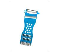 KONFEN Éplucheur Multifonction 6 en 1 pour Fruits et légumes, Coupe-Carottes, éplucheur à lamelles, râpe à concombres, économe, Lames en Acier Inoxydable, Usage Domestique ou Professionnel, Bleu