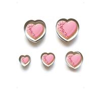 KONFEN Lot de 5 Emporte Pièces en Forme de Cœur, En acier inoxydable Pour la Saint-Valentin, formes biscuits l'anniversaire, emporte-pièce à fondant Pâtisserie et les Desserts, 5 tailles