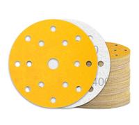 KONGMING 60 Pièces Disque Abrasif 150mm Grain 400 15 Trous | Alumine Disque a Poncer pour Ponceuse Excentrique Bois Métaux Automobile Polissage Dérouillage